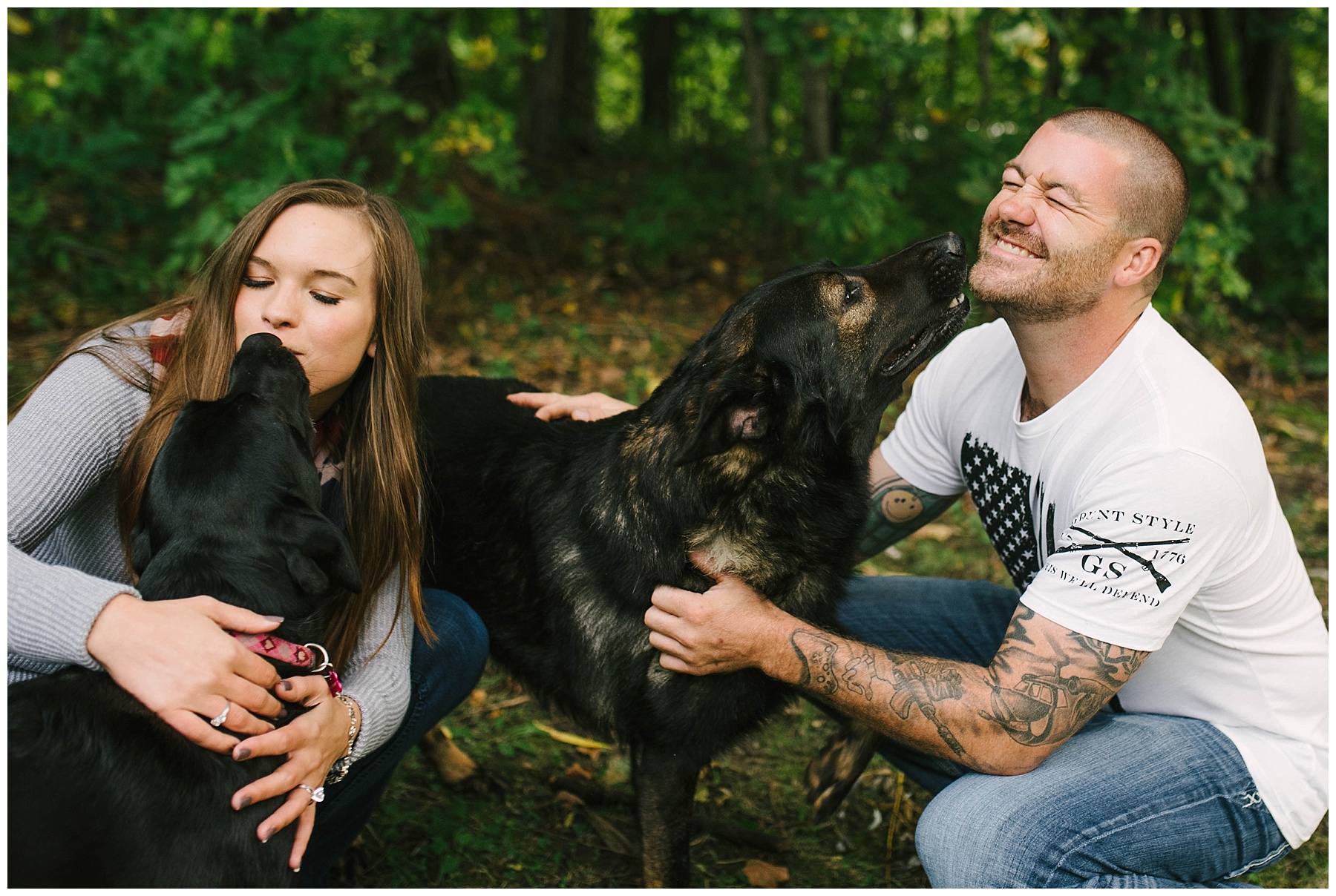 engagement session with dogs mn
