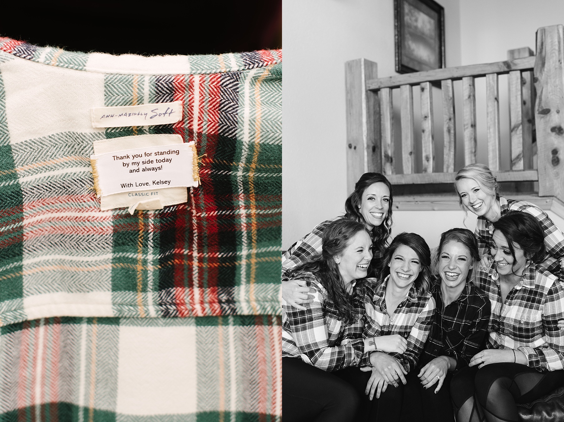 personalized bridesmaids flannel
