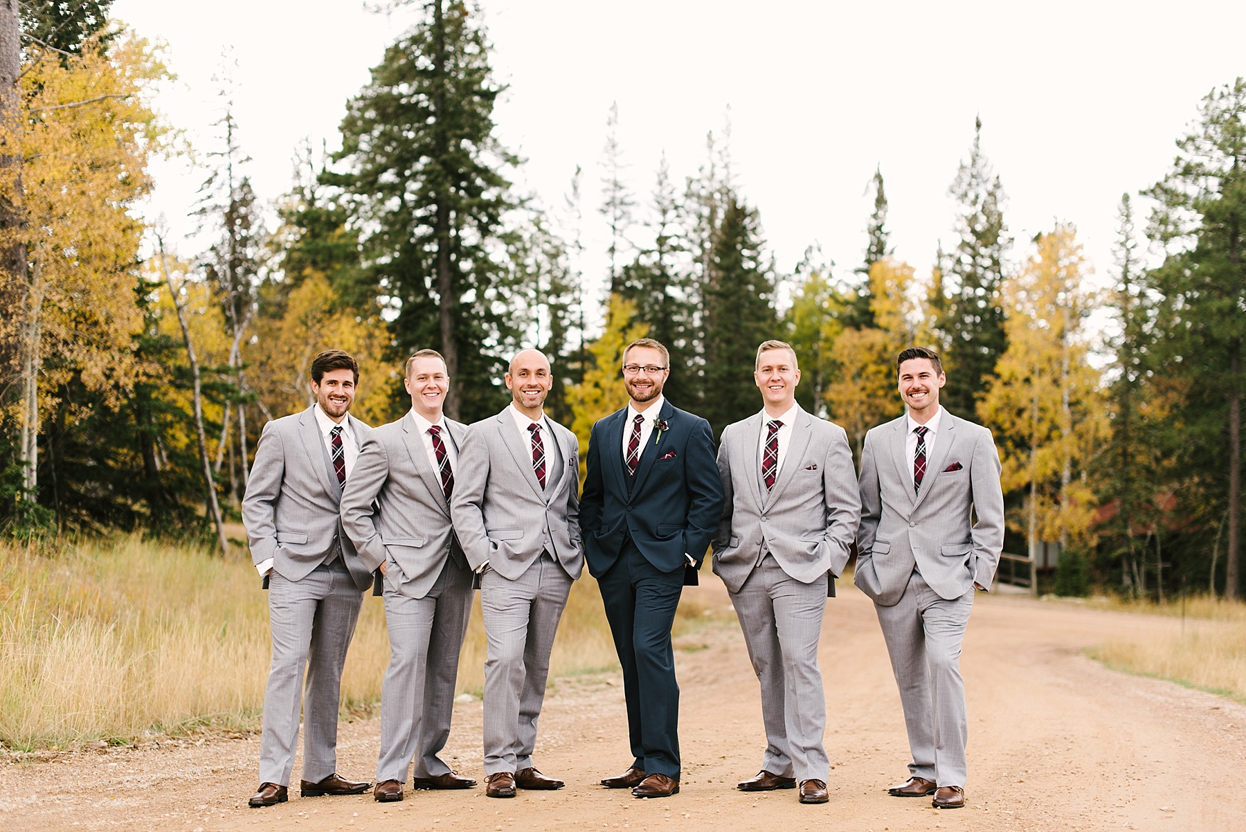 grey and blue suits groomsmen
